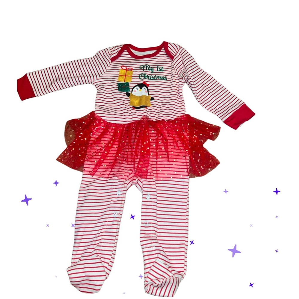 Wanderling “My 1st Christmas” Infant Red Color Bodysuit - Girls - 6-9 Months